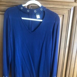 VENUS Women's Navy Long Sleeve Top